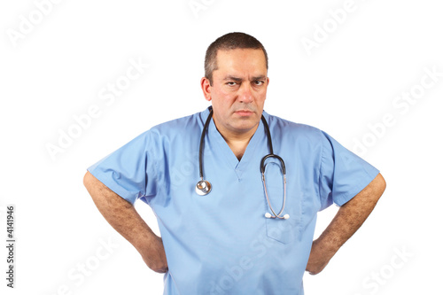 Angered male doctor