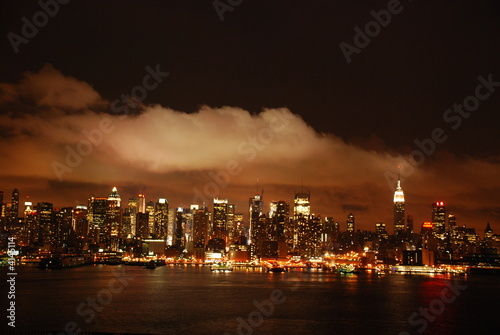 Cloudy Night view of Manhattan