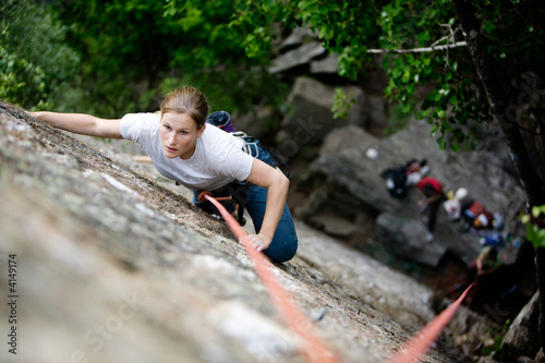 Billede på lærred Female Rock Climber