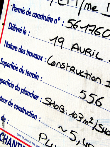 Panneau de permis de construire