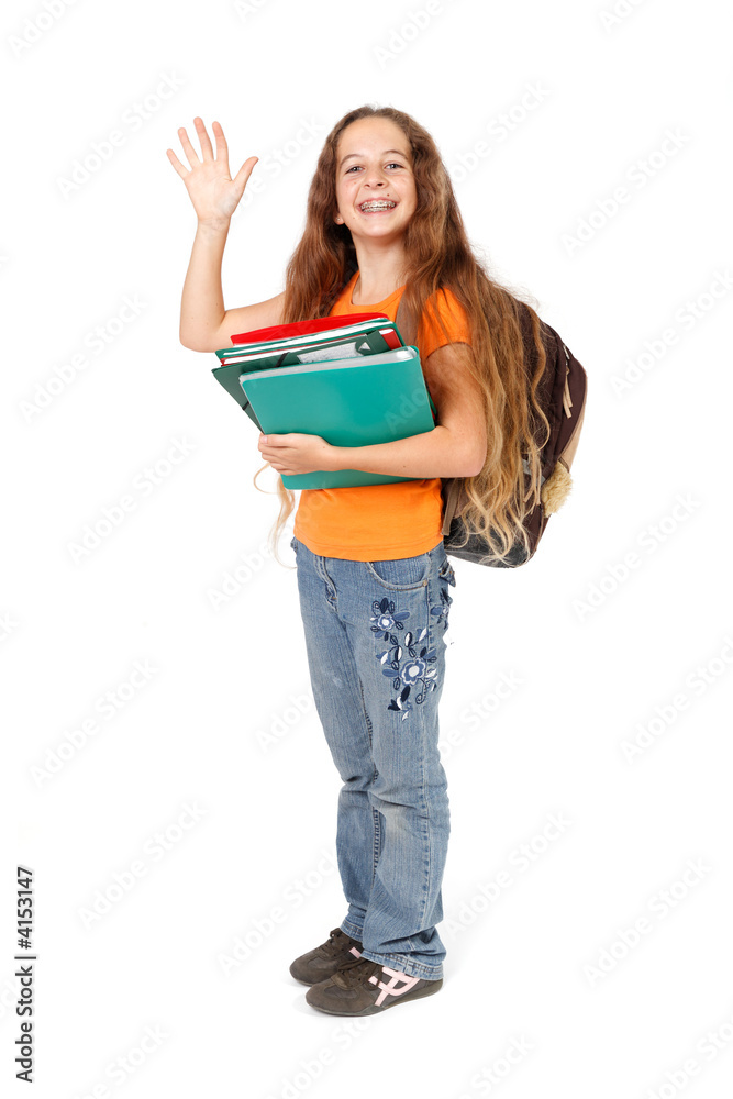 Enfant avec cahiers et sac a dos Enfant avec cahiers et sac a dos