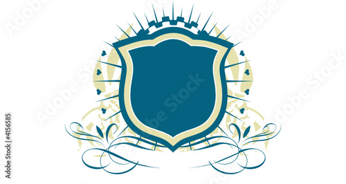 An heraldic shield or badge   . Vector illustration.