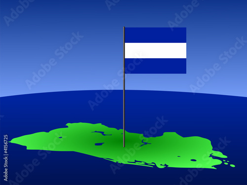 map of El salvador with flag