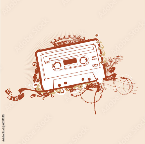 Cassette Tape Stencil . Vector illustration