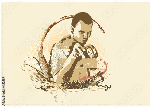 Young man with fists up  -  Boxing 