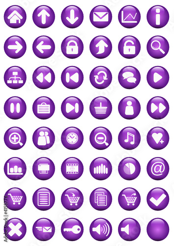 Icônes bulle violette