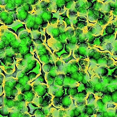 Illustration of biological organisms seen through microscope