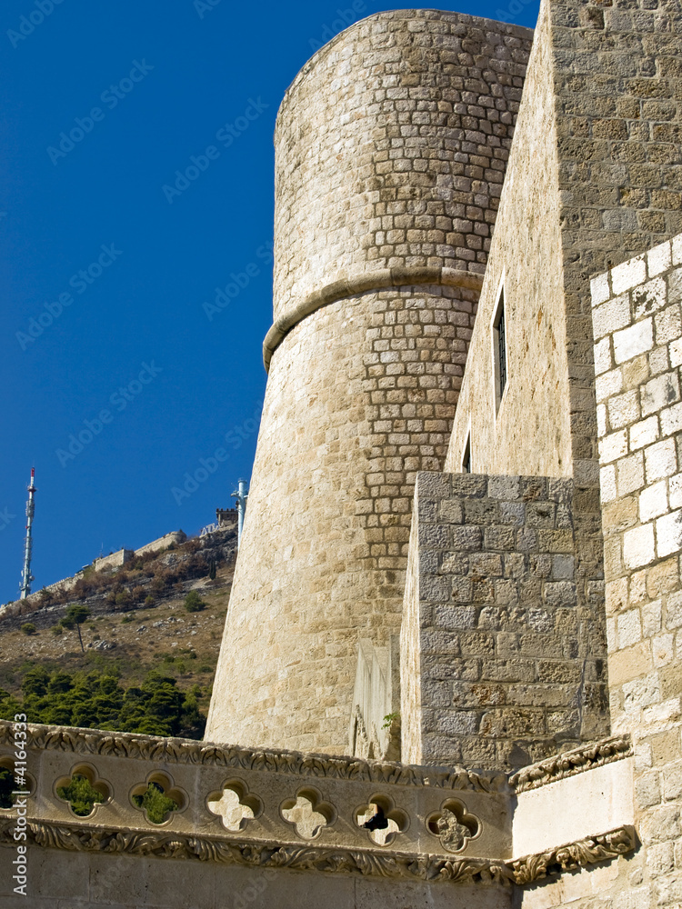Sculpture made of walls, Dubrovnik city walls.