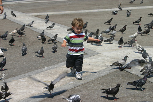 Boy with Pigeons