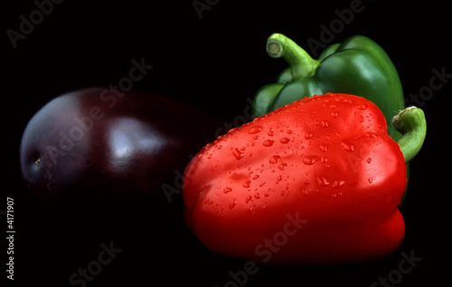 Egg Plant and Peppers
