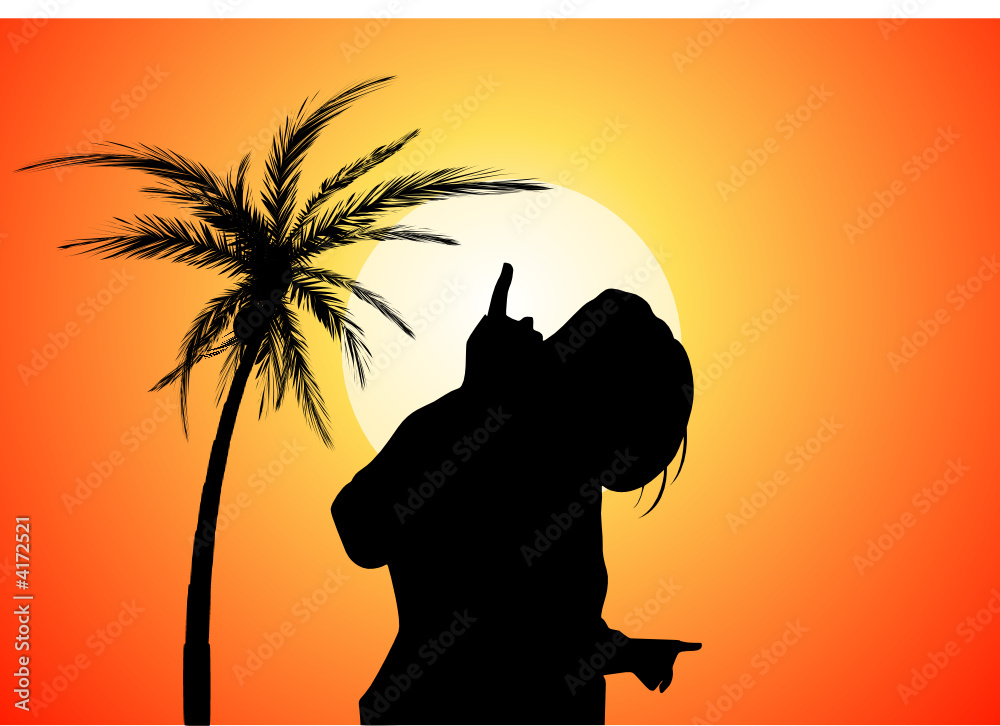 Danseuse du soleil et palmier Danseuse du soleil et palmier