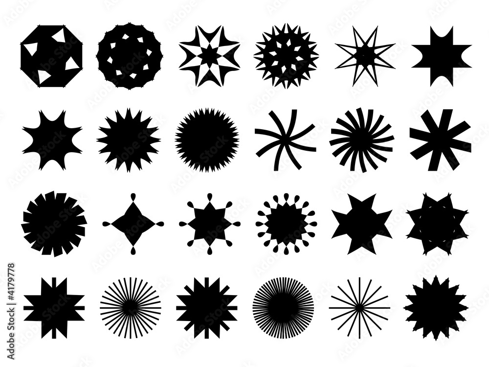 Abstract icons set #1. Isolated, black against white background Abstract icons set #1. Isolated, black against white background