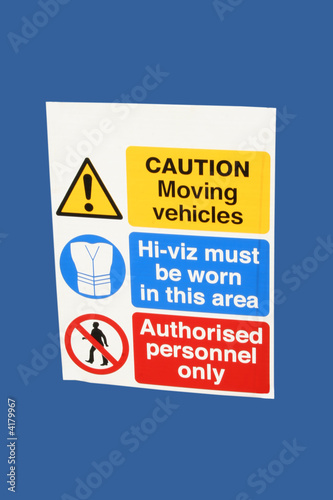 caution moving vehicles sign