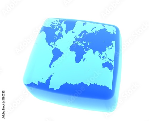 Earth on Gel Cube