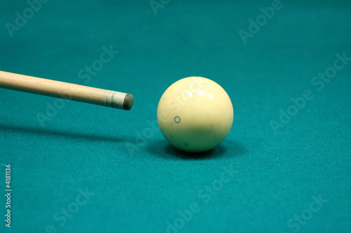 Pool stick and cue ball