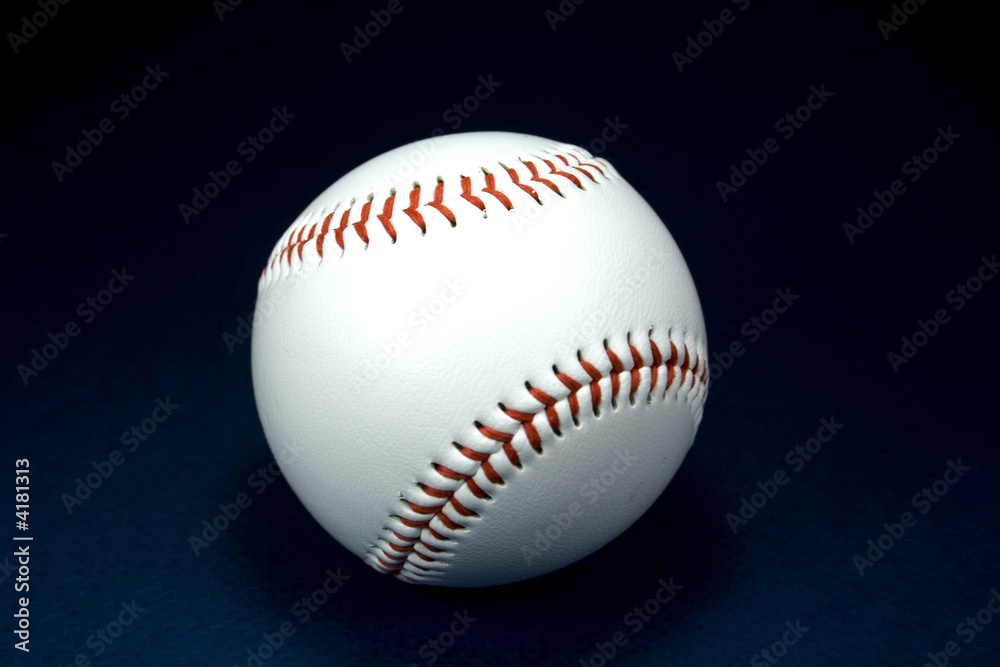 Baseball on Blue Background