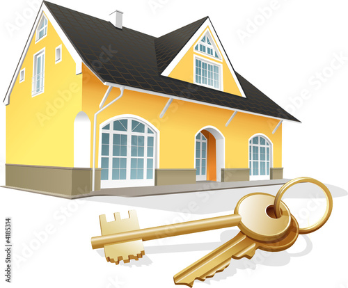 House keys, real estate, realty, security. Vector illustration