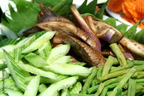 Raw asian vegetables