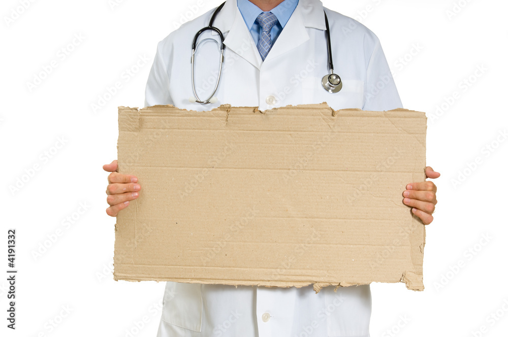 Doctor Holding Cardboard
