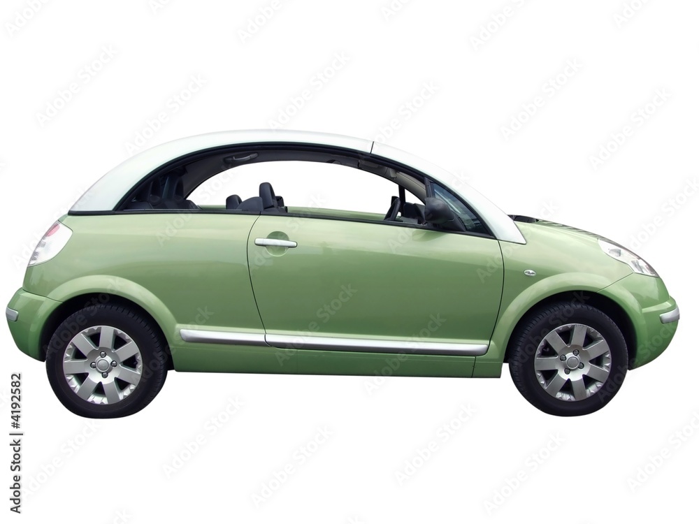green car isolated