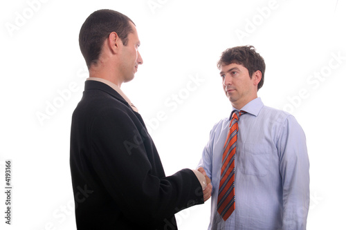 business man shaking hands in agreement