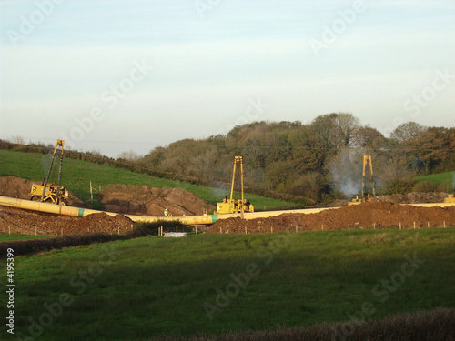 Laying gas pipeline across Wales