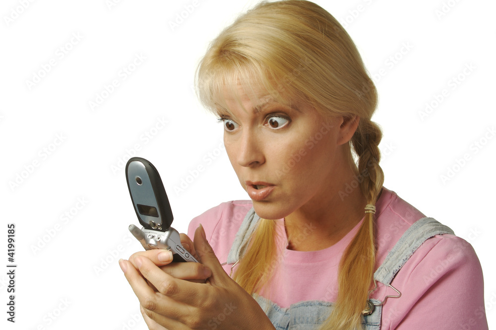 Enamored Girl Texting with Cell Phone Enamored Girl Texting with Cell Phone