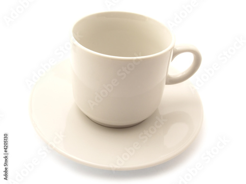 empty cup on a saucer