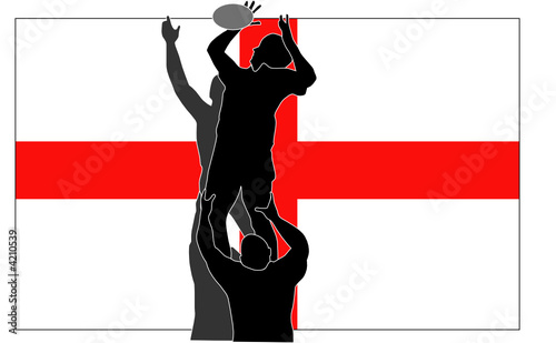 Rugby lineout England flag