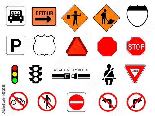 Traffic & Information Signs collection #16. Isolated