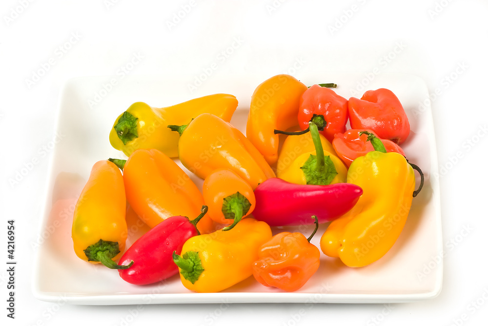 Orange and red peppers Orange and red peppers