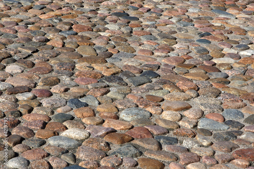 Old cobblestone road landscape