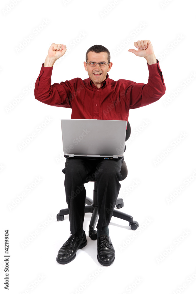 Vainqueur sur un ordinateur portable Vainqueur sur un ordinateur portable