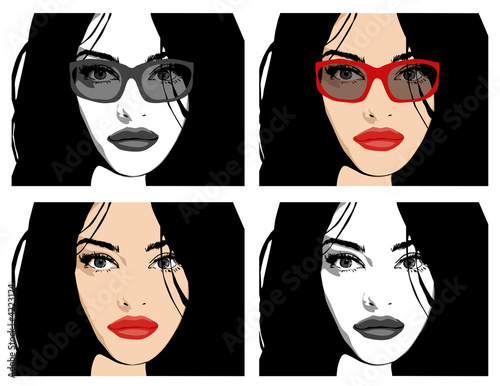 Gorgeous girl with long hair: Vector