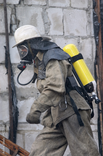 fireman in respirator