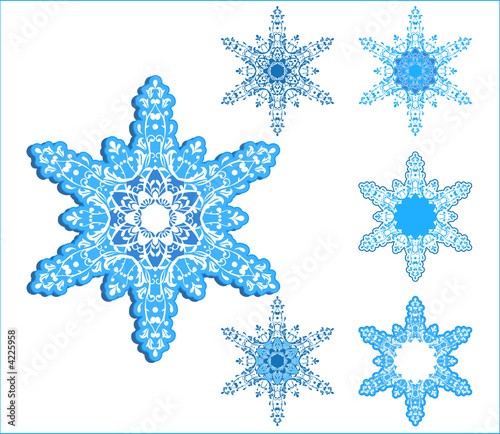 vector snowflakes / One form and 5 variants for use