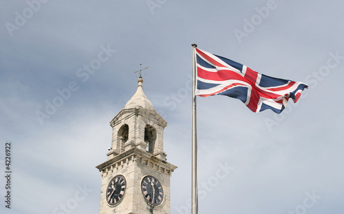 Clock and British Flag