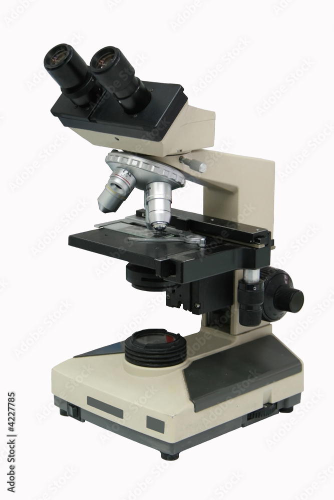 laboratory microspcope on white background