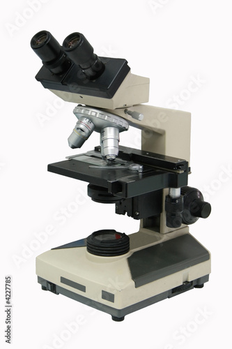 laboratory microspcope on white background