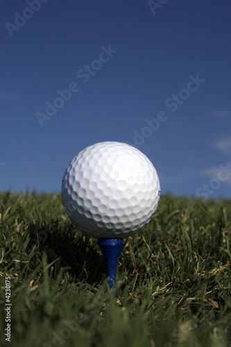 Golf Ball & Blue Tee