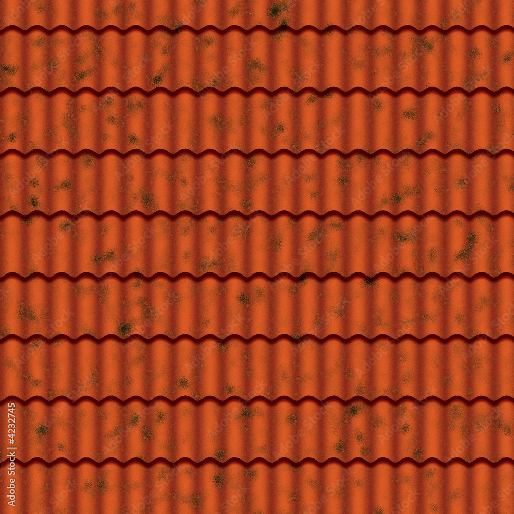 Dark red roof tiles