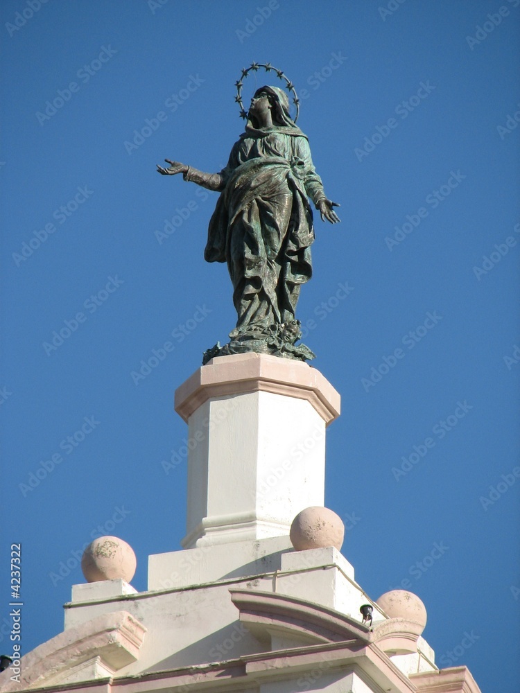 Virgin Mary on a pedestal