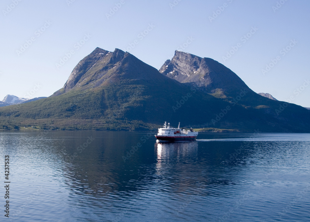 Hurtigruten ferry near the Arctic circle