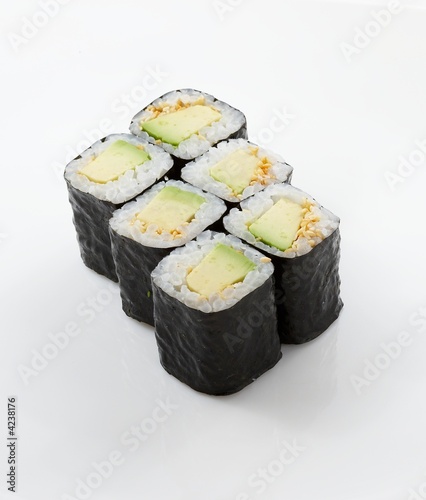 Isolated Japanese food sushi on white background