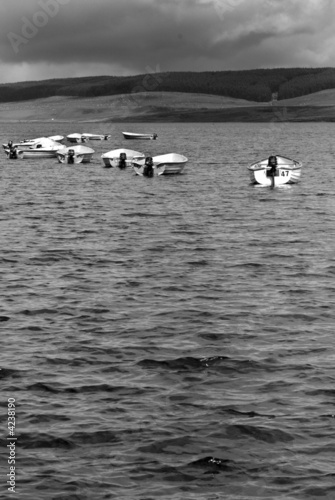Rowing boats on a cloudy day