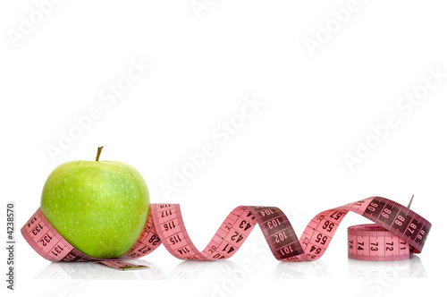 Apple and measuring tape