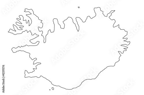 Fond de carte Islande contour