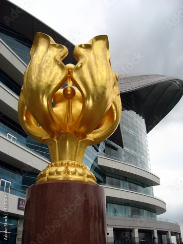 Golden Bauhinia Flower Statue, Hong Kong photo