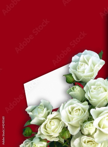 White Rose Bouquet with Notecard