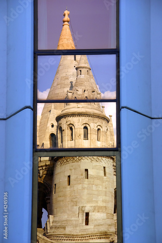 Canvas Print reflet architecture budapest